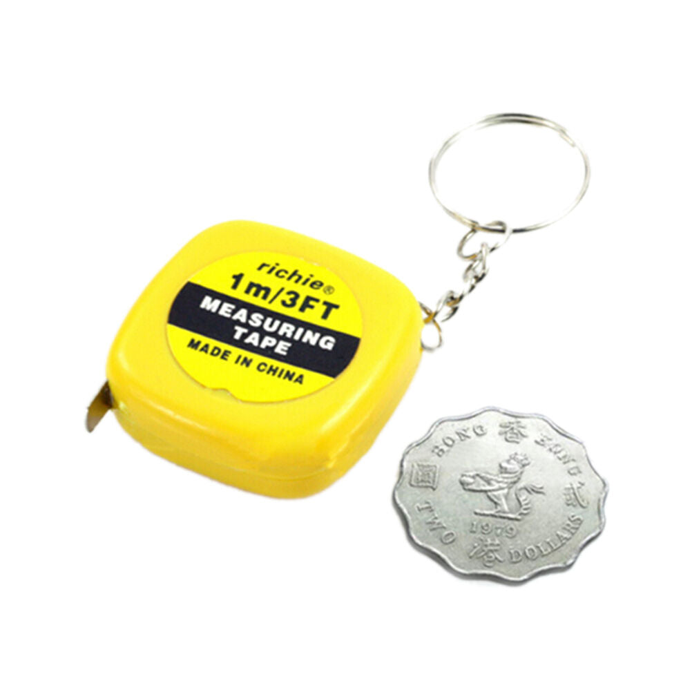 Mini Keychain Key Ring Easy Retractable Steel Tape Measure Pull Ruler 1.l8