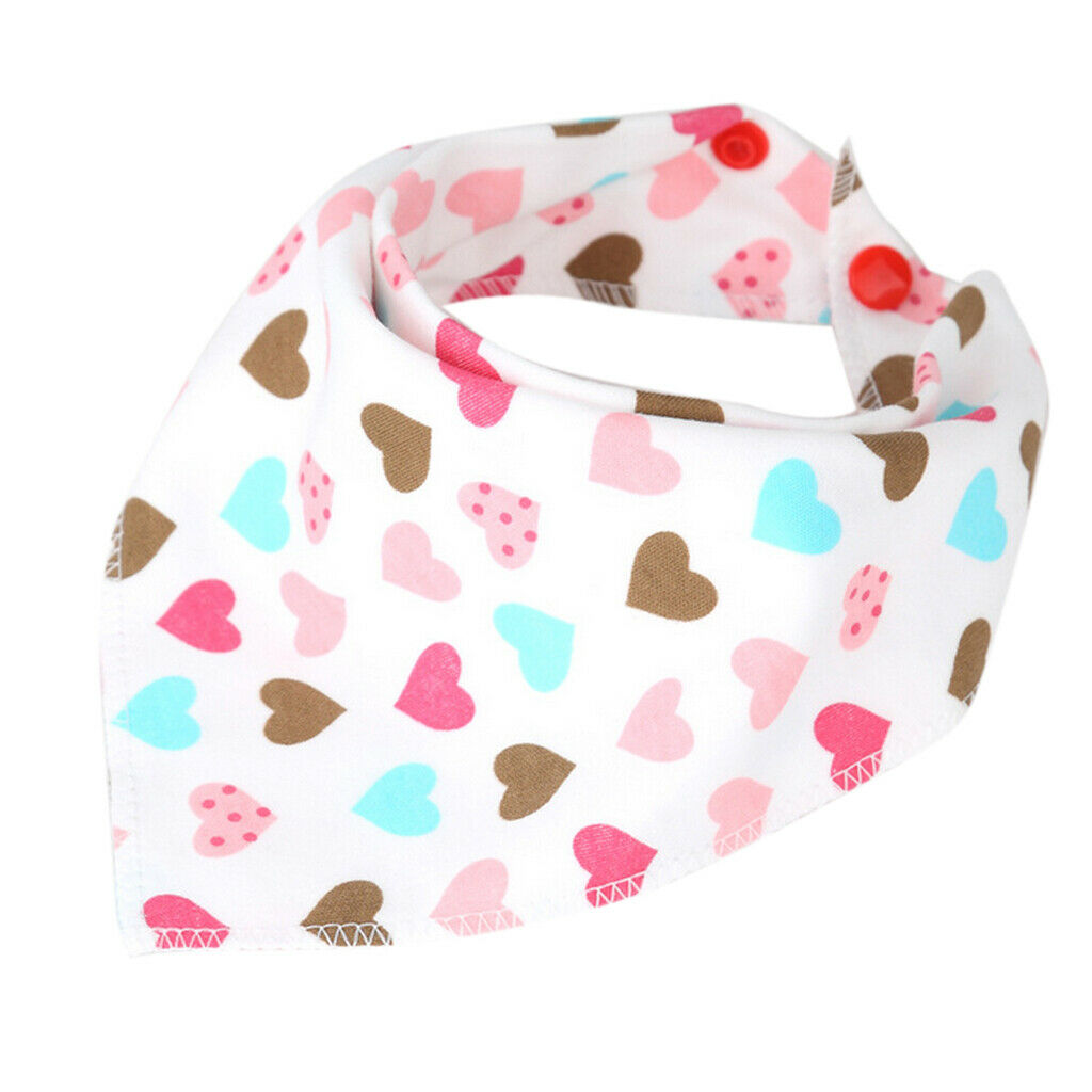 Baby Bibs Saliva Towel Toddler Bandana Triangle Scarf Colorful Love Heart