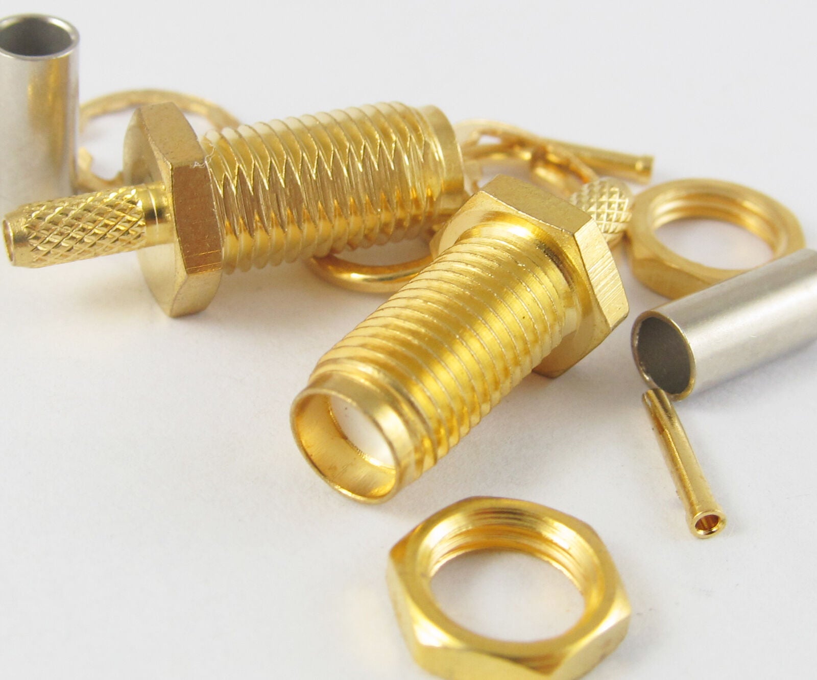 10x RF connector SMA Female Nut Bulkhead Crimp for RG174 RG316 RG179 RG188 RG187