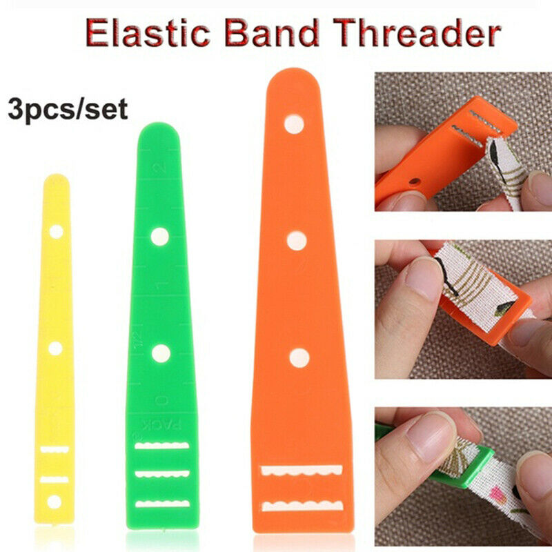 3Pcs Plastic Elastic Threaders Wear Elastic Band Tool DIY Clothing Sewing TooDD