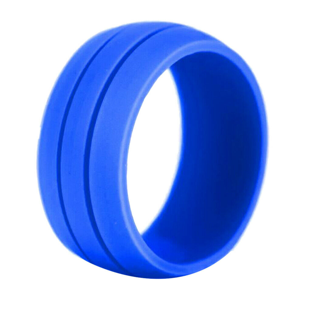 3 Pieces Silicone Wedding Ring Men Women Band Comfortable Flexible Size 10