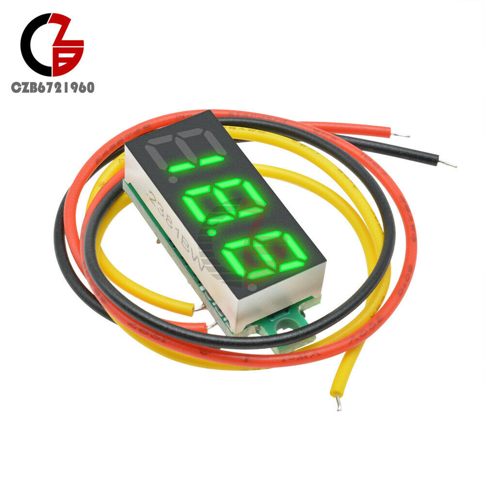 0.28 inch 3-Wire Green LED Voltage Meter DC 0-100V Digital Voltmeter Panel Meter