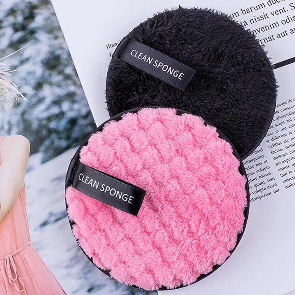 6pcs Soft Cloth Rounds Makeup Remover Pads Facial Cleansing Wipes Sponge