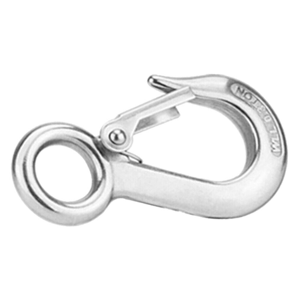 Forged Steel Clevis Grab Eye Hook With Latch For Lifting UTV/ATV Winch Cable -