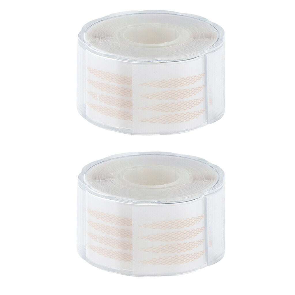2 Rolls of 440pairs Oval Invisible Fiber Strips Double Eyelids Lift Tapes
