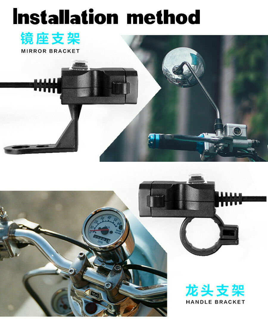 Dual USB jack 3.1A 12V Motorcycle Waterproof Phone Charger Outlet With Switch