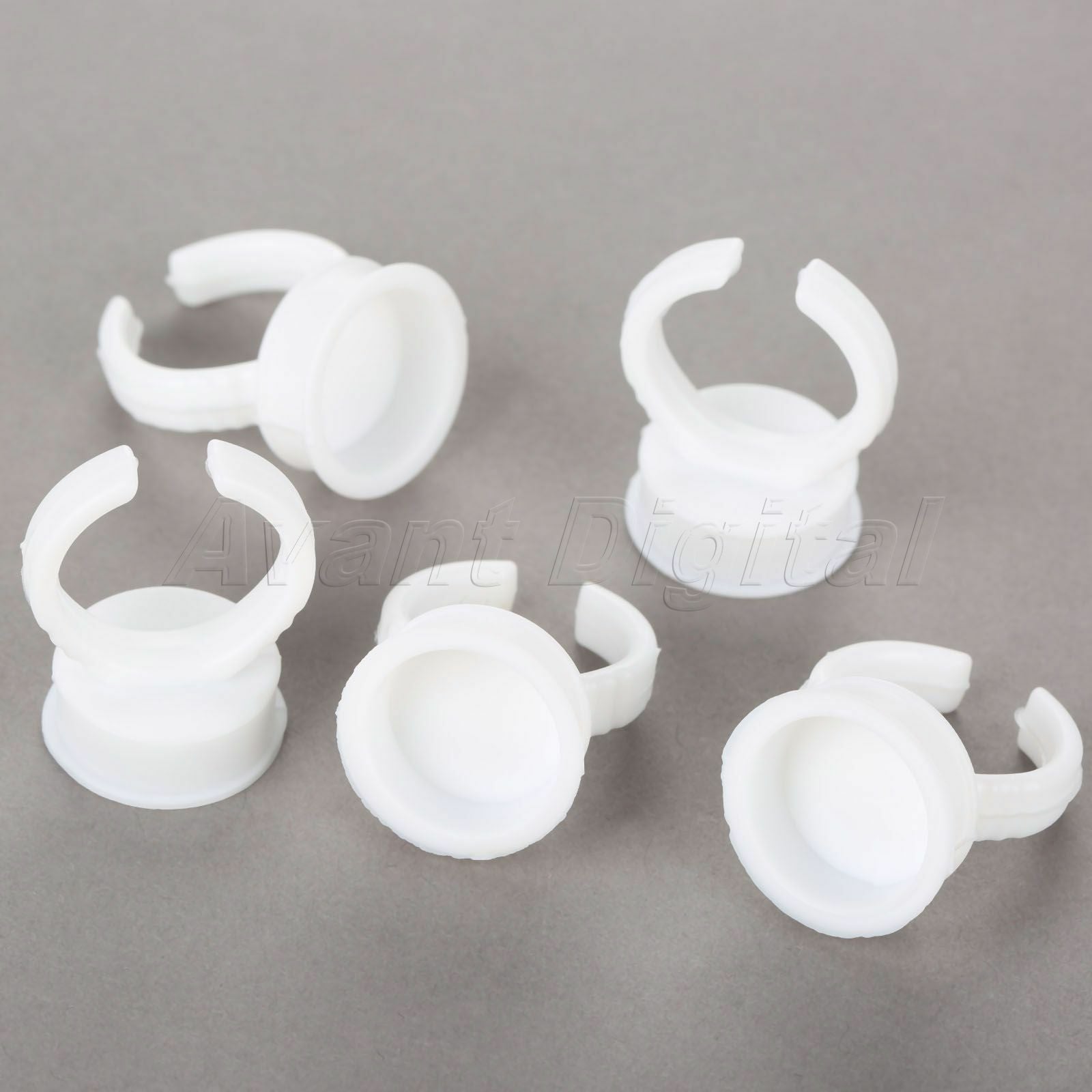 50pcs Plastic White Tattoo Ink Caps Ring Eyebrow Permanent Makeup Holder Cups
