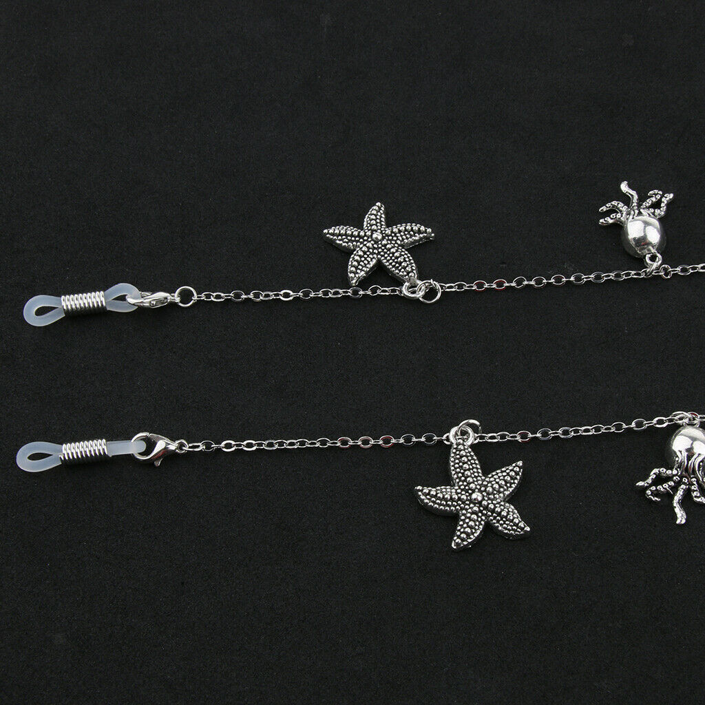2pcs Metal Glasses Glasses Sunglasses Necklace Necklace Chain