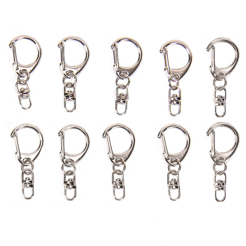 10Pcs/lot Polished Clasp Ring Keyrings Keychain Key Chains DIY Jewelry Making DD
