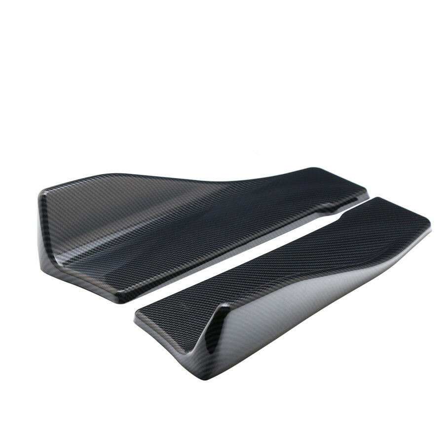 2Pc Universal Car Body Side Skirt Rocker Splitters Diffuser Winglet Wings Bumper