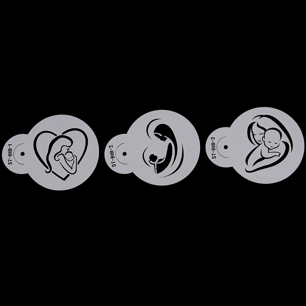 3pc Mom Love Baby Cookie Cake Stencil  Cupcake Stencil for Decorating Too.l8