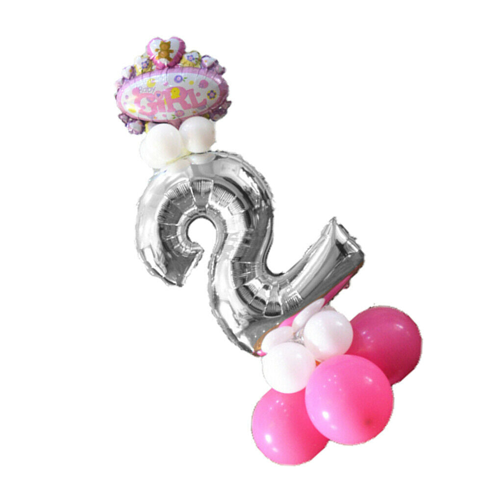 32" Digit Helium Ballons Number Foil Balloon Baby Birthday Decor Number 2