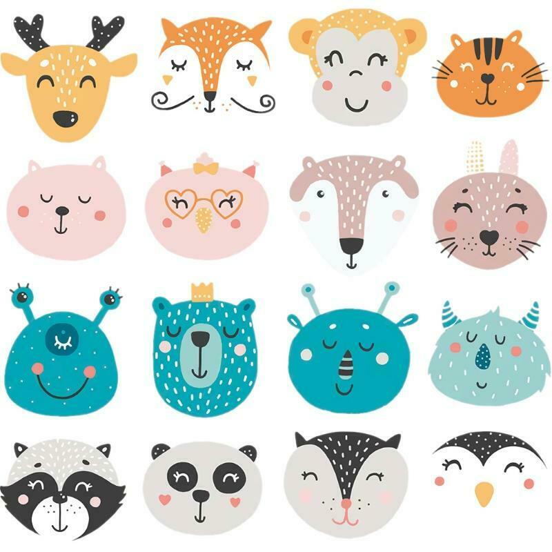 Heat Transfer Iron Stickers Cartoon Animal DIY Clothes Patches for Kids Patch