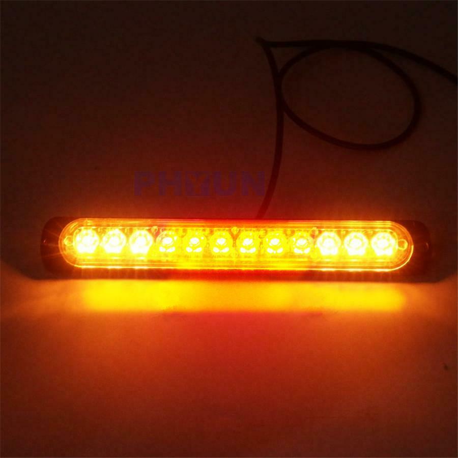 2PCS Amber Light LED Strobe Flashing Warning Lights Tow Truck Van Signal Lamp