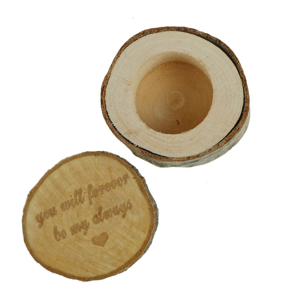 Rustic Wedding Engagement Ring Box Bearer Custom Wooden Ring Holder Case Gif Rf