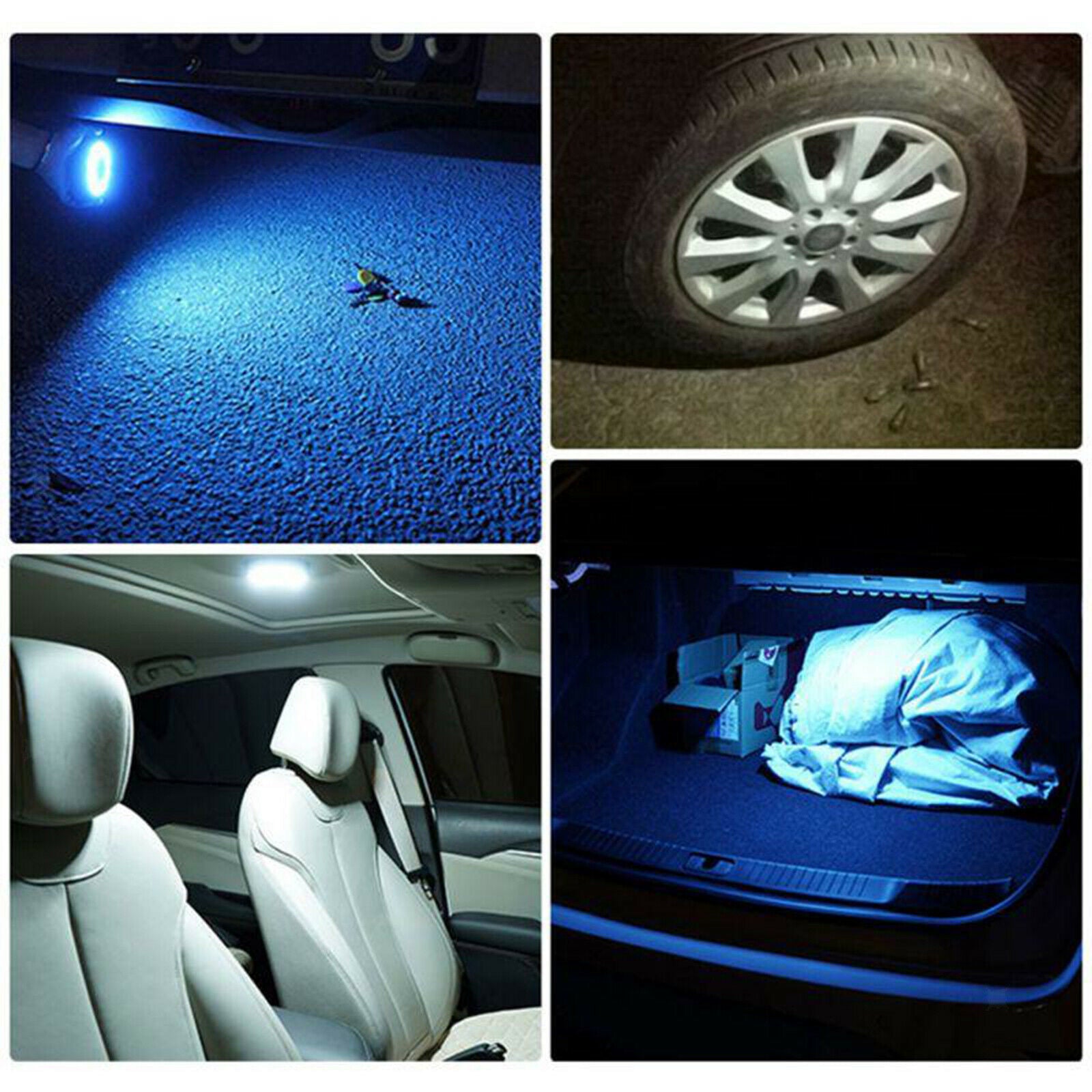 USB LED Car Reading Light Dome Roof Ceiling Lights Lamp Lighting Blue White