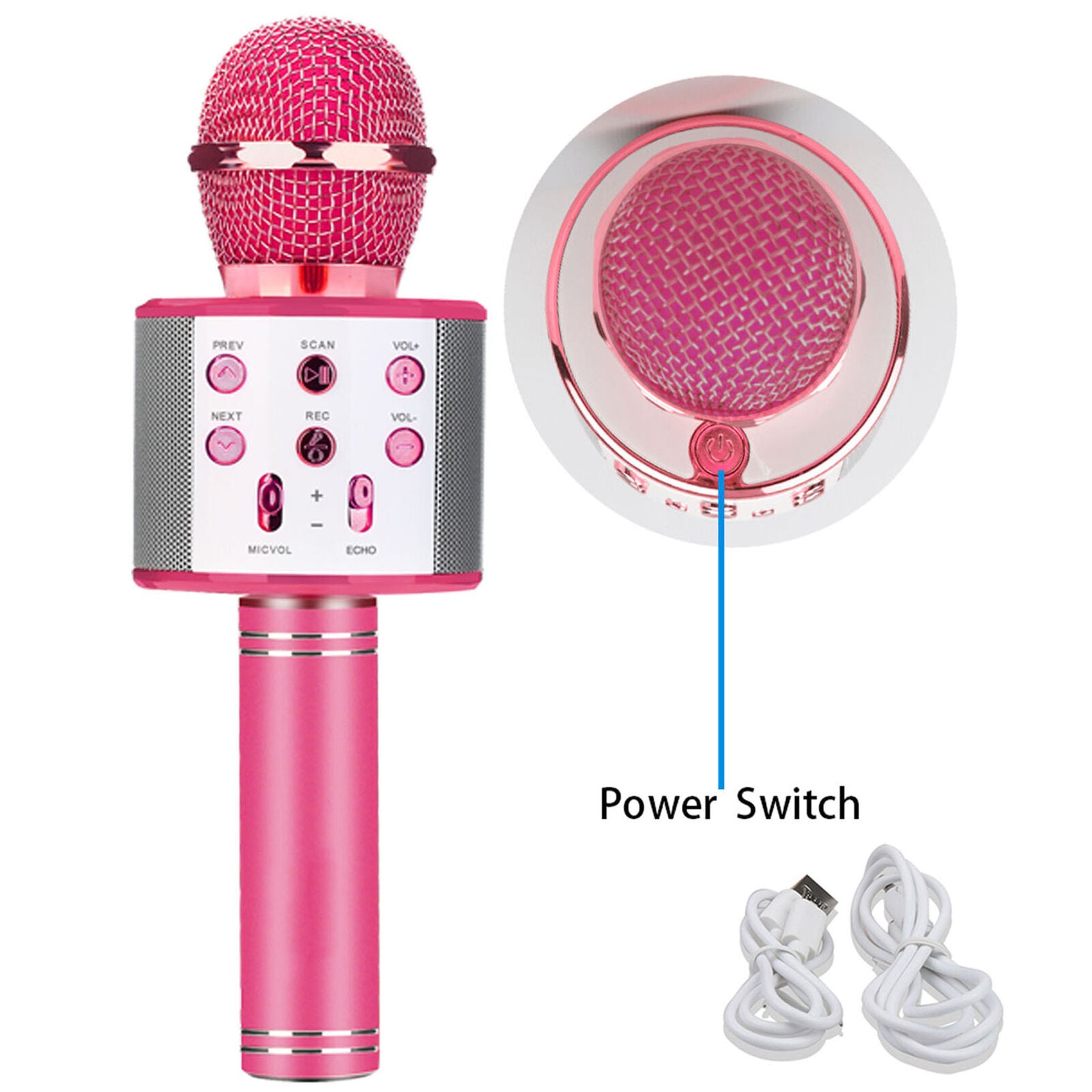 Wireless Bluetooth Karaoke Microphone Portable Handheld Singing Speaker Machine