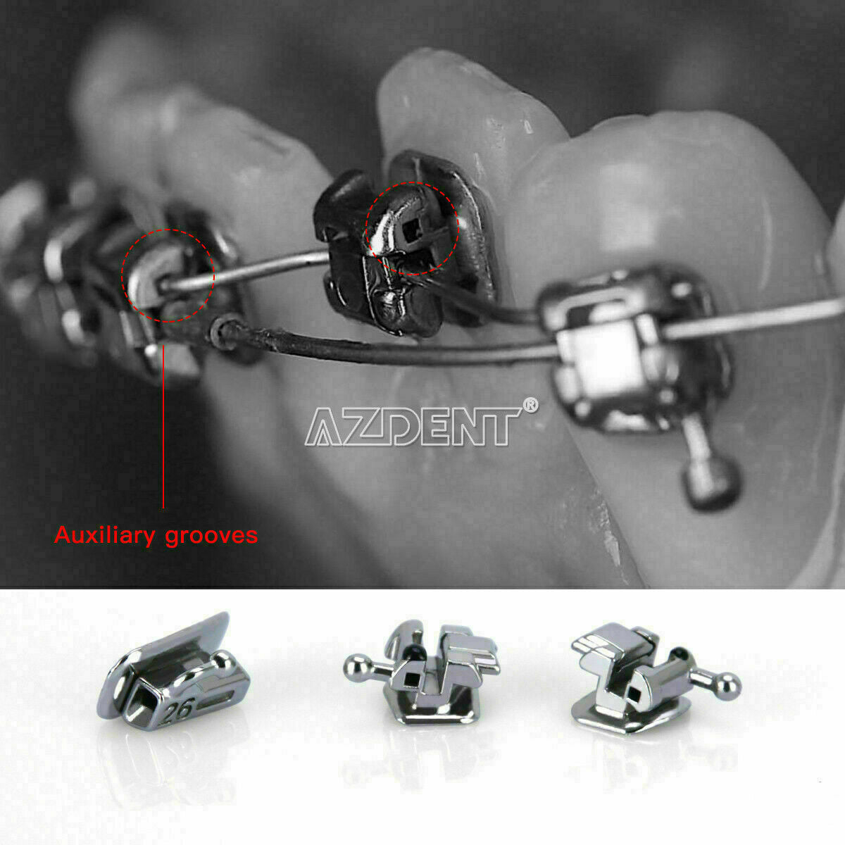 10Box Dental Orthodontic Passive Self Ligating Brackets MBT022 3 4 5 Hook AZDENT