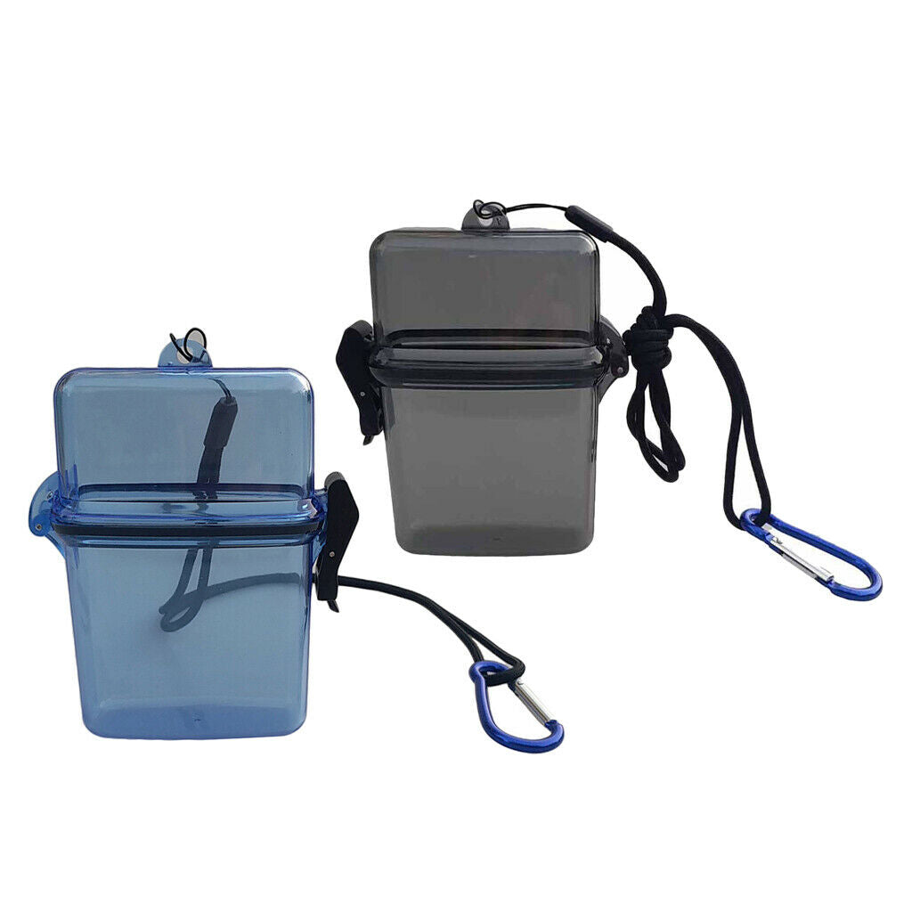 Lots 2 Gray+Blue Scuba Storage Box with Lanyard for Boating Kayaking Surfing