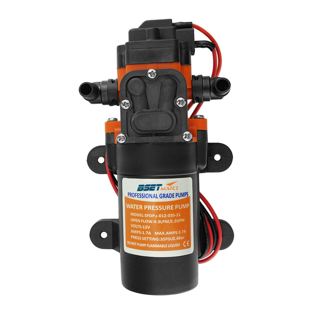 12V Water Pump 35PSI DC 1.2GPM 4.3LPM Diaphragm Pump Boat Caravan Quality