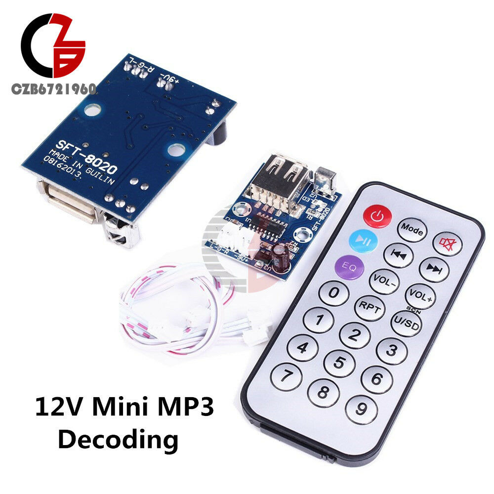 Mini MP3 Decoding Module WAV Decoder Board 6~12V Dual Channel for Audio Player