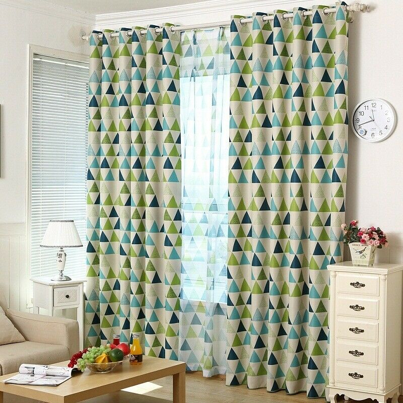 Modern Triangle Window Curtain Drape Screen Sheer Valance Voile Decor GRN