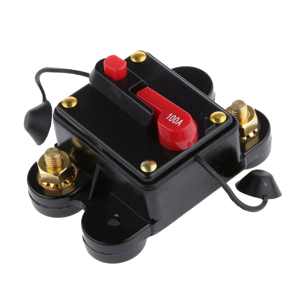 2x Manual Reset Circuit Breaker 12-24V Stereo Tester Fuse Holder 100A+150A