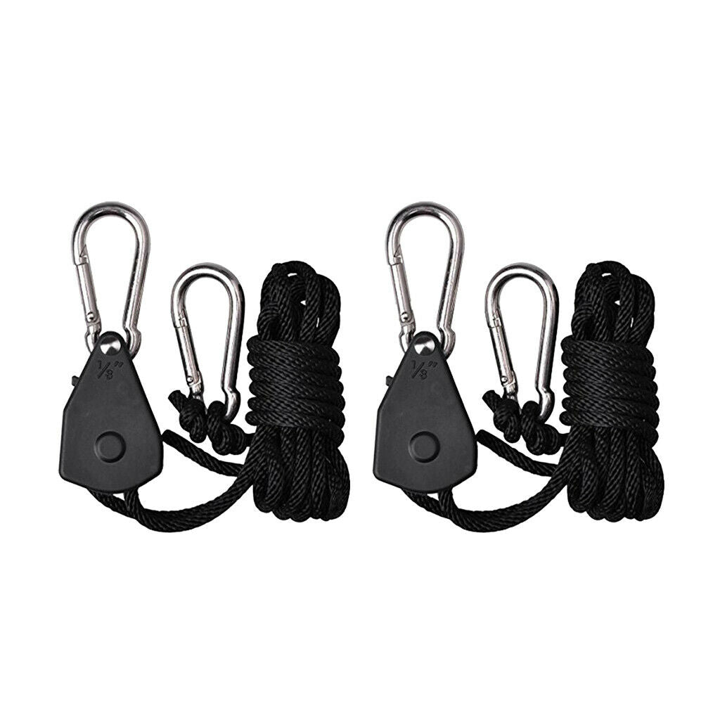 8pcs 2m Heavy-duty Ratchet Rope Ratchet Hanging Kit for Hydroponic/Grow Tent