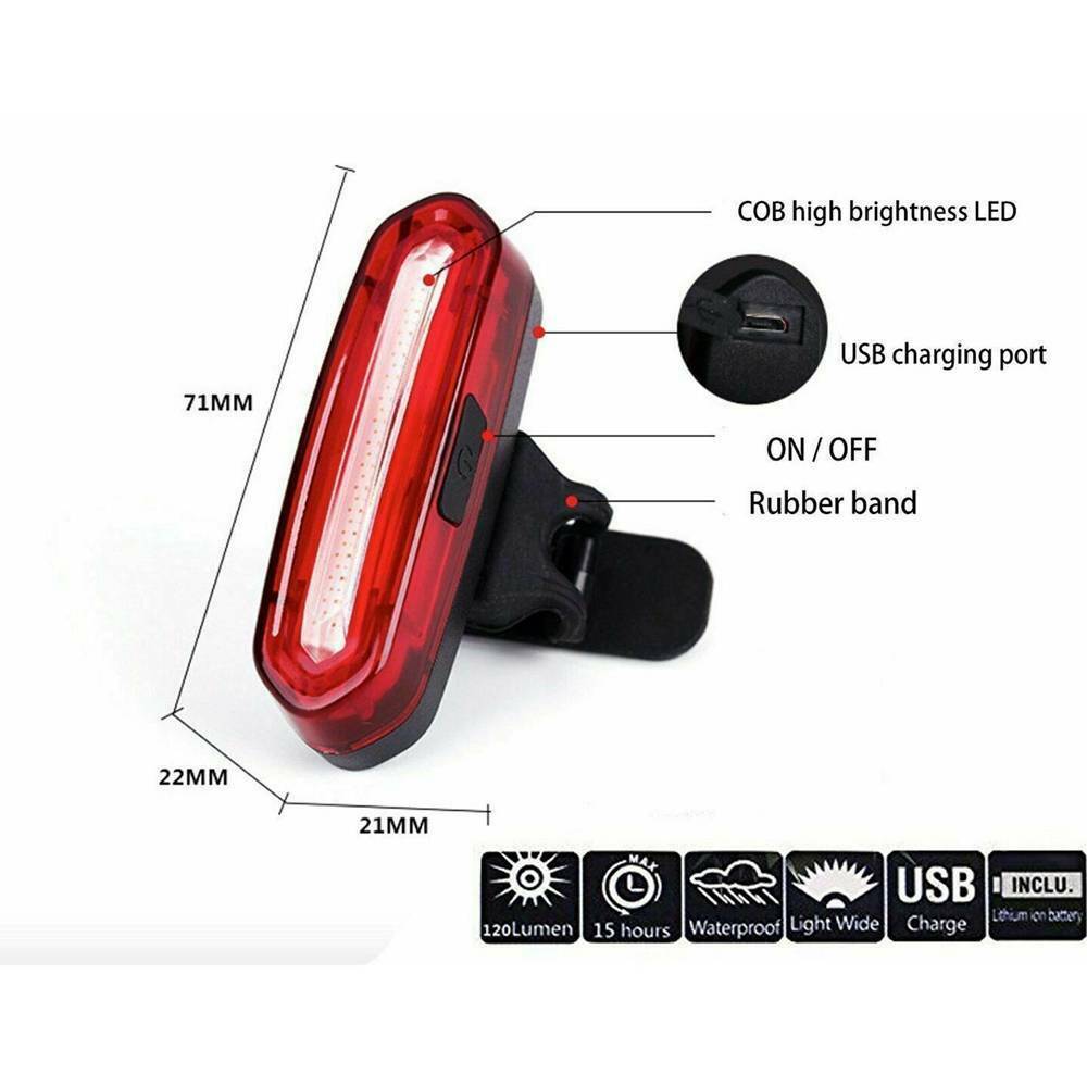 Bike Tail Light USB Rechargeable Powerful 120 Lumens LED Bicycle Rear Lights Hot