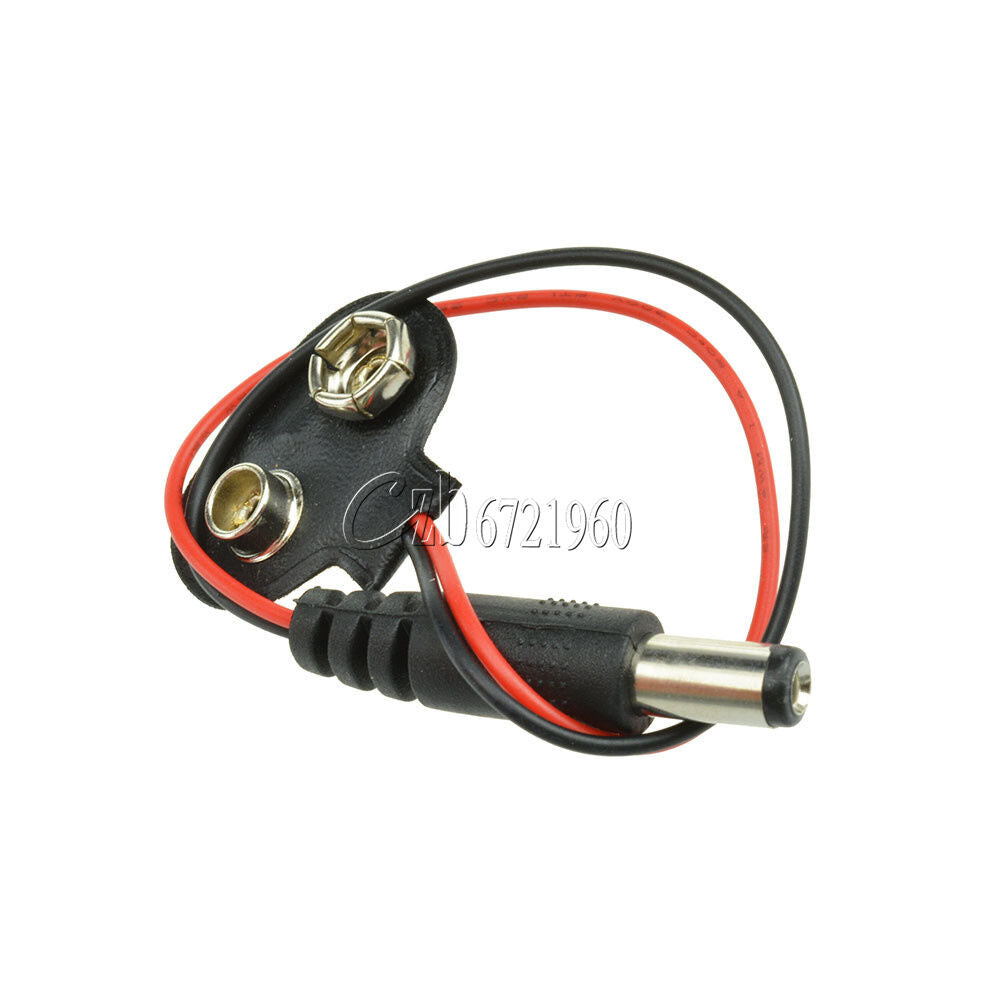 2PCS 9V DC T type Battery Power Cable Barrel Jack Connector Arduino DIY