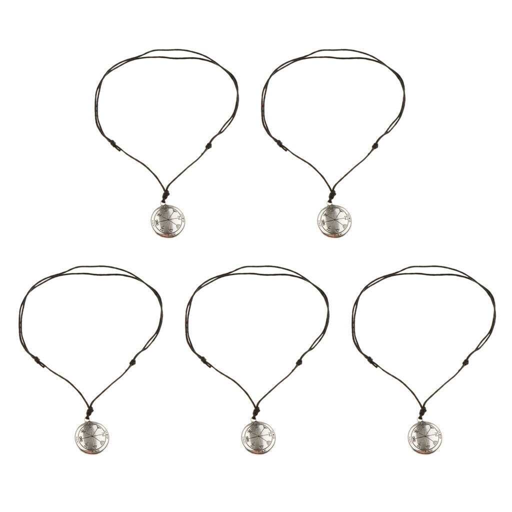 5Pcs Round Pendant Necklace Choker Charms Amulet Necklace - Viking Norse