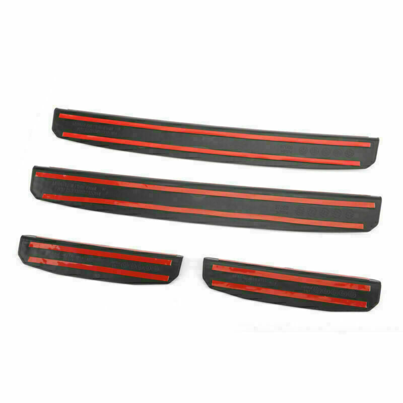 Door Sill Entry Guard Scuff Plate Protector Fits 2018  Wrangler JL Black CN