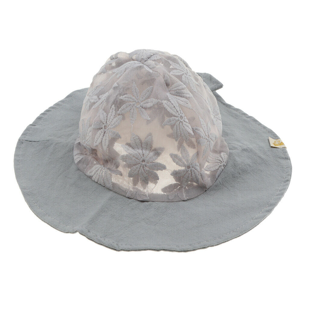 Baby Toddler Kids Bucket Breathable Sun Hat with Chin Strap Gray