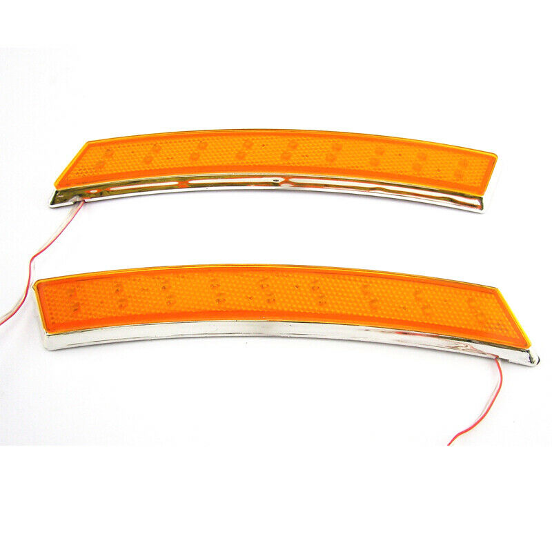 2X Car Side Wheel Eyebrow Turn Signal Indicator Yellow 18 LED Fog Daytime Lights