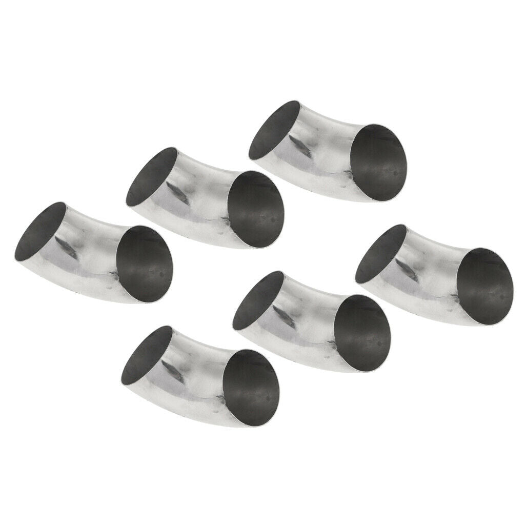 6Pcs Car Auto 2.5" 90 Deg Elbow Weldable Exhaust Pipe Tube Thickness:1mm