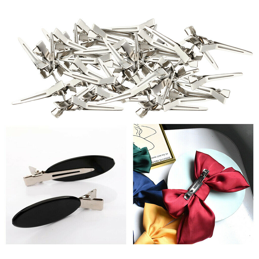 50pcs Women's Iron Bows Alligator Curl Clips Hair Pins Clamps Holders Crafts