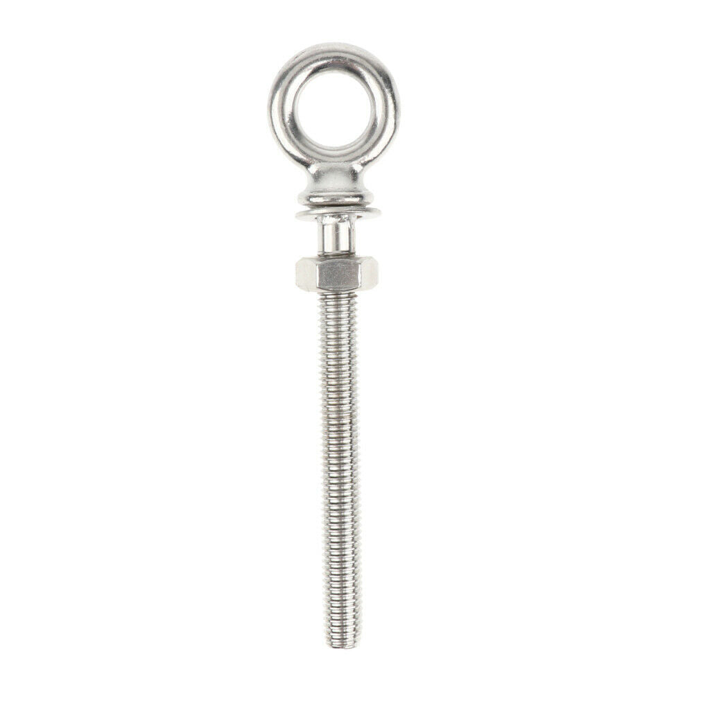 2Pcs M10 100mm Stainless Steel Eye Bolt Shade Sail Boat Roof Rack Bolt Nut