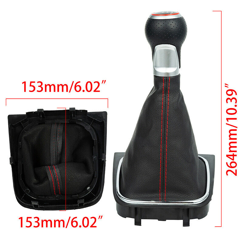1x 6 Speed Stick Gear Shift Knob Shifter For VW Golf 5 MK5 6 MK6 GTI GTD R32 R20
