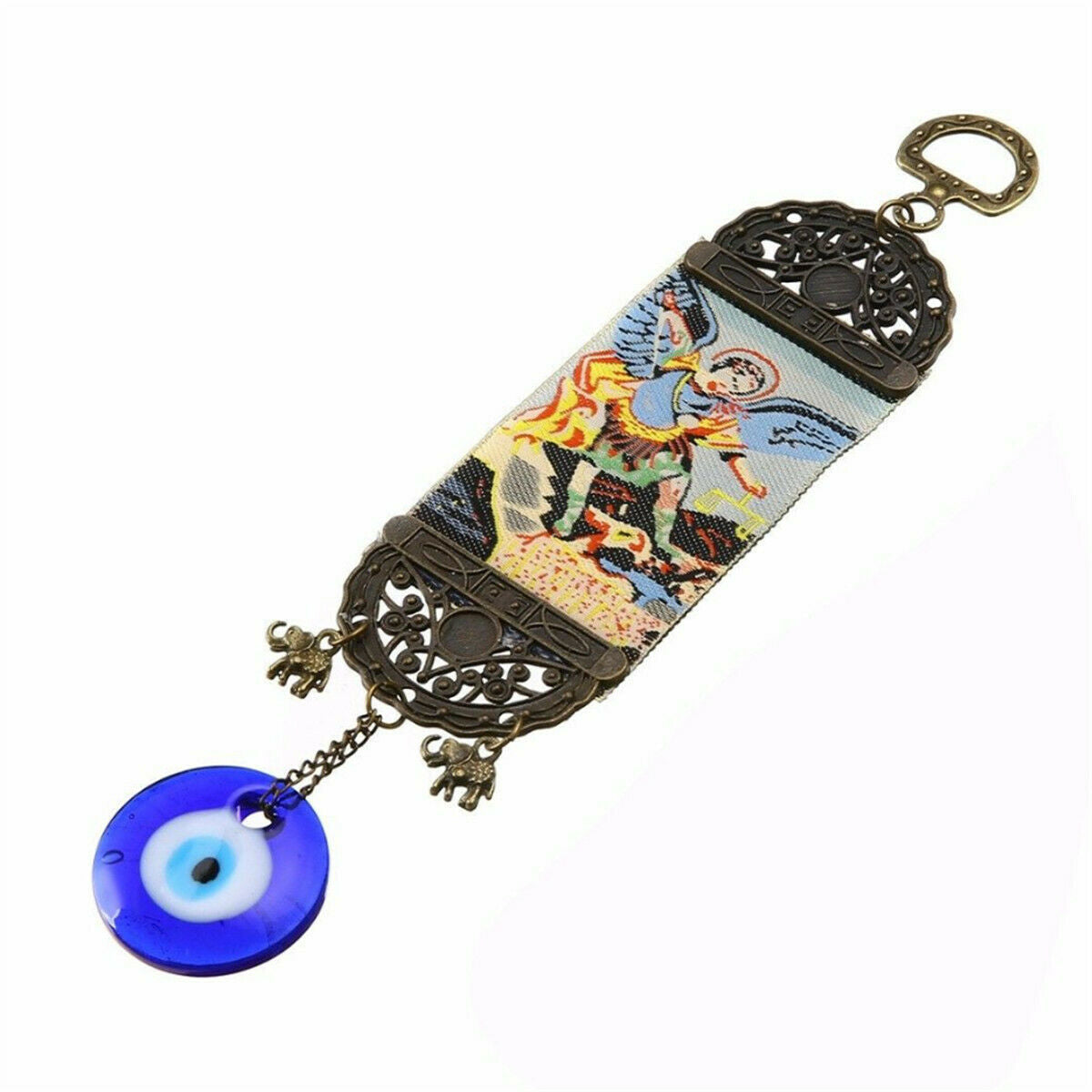 Turkish Greek Blue Big Evil Eye Amulet Wall Hanging Hand Made Lucky Pendant Gift