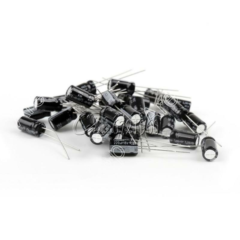 50PCS 220uF 16V 105C Radial Electrolytic Capacitor 6X7mm 6*7mm