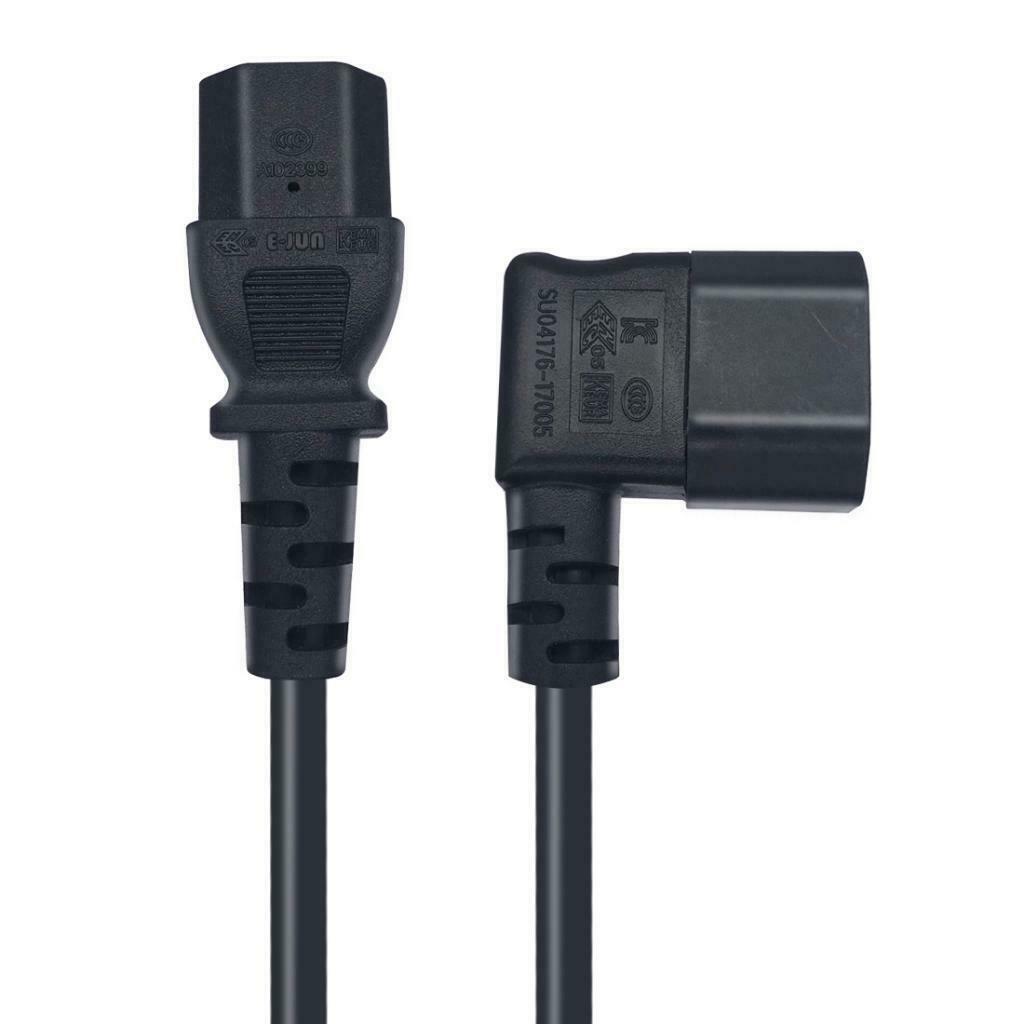 New IEC320 C14 Male Right Angle to C13 Female C14-C13-Cable Power Convertor