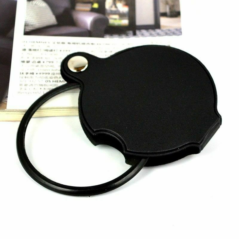 Mini 5X 60mm Magnifying Glass Loupe Lens Jewelry Pocket Folding Magnifier