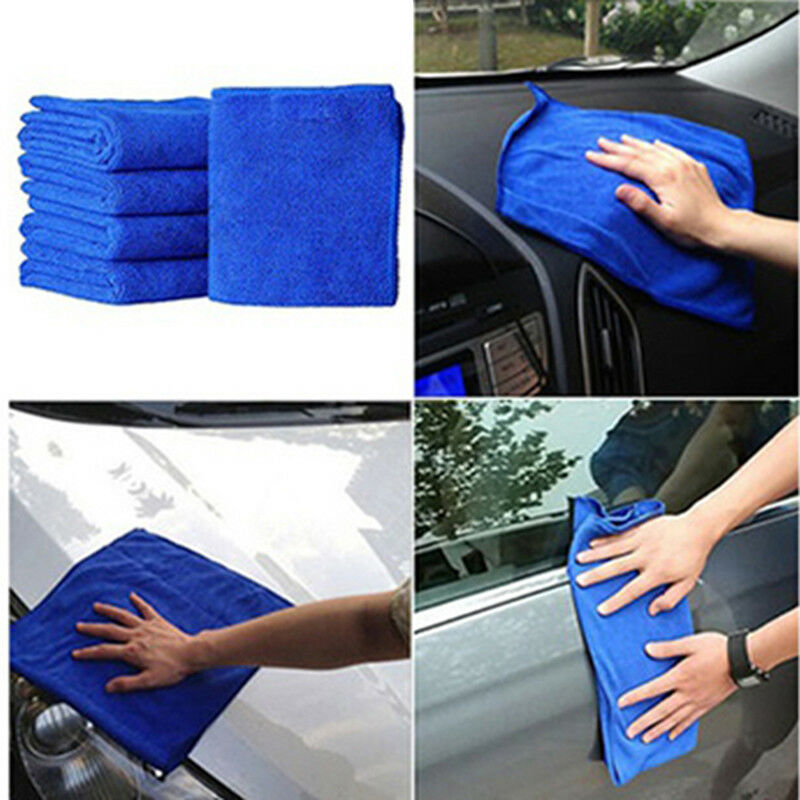5Pcs BlueSoft Auto Car Micro Wash Cloth Cleaning Towels Hair Drying Duste.l8
