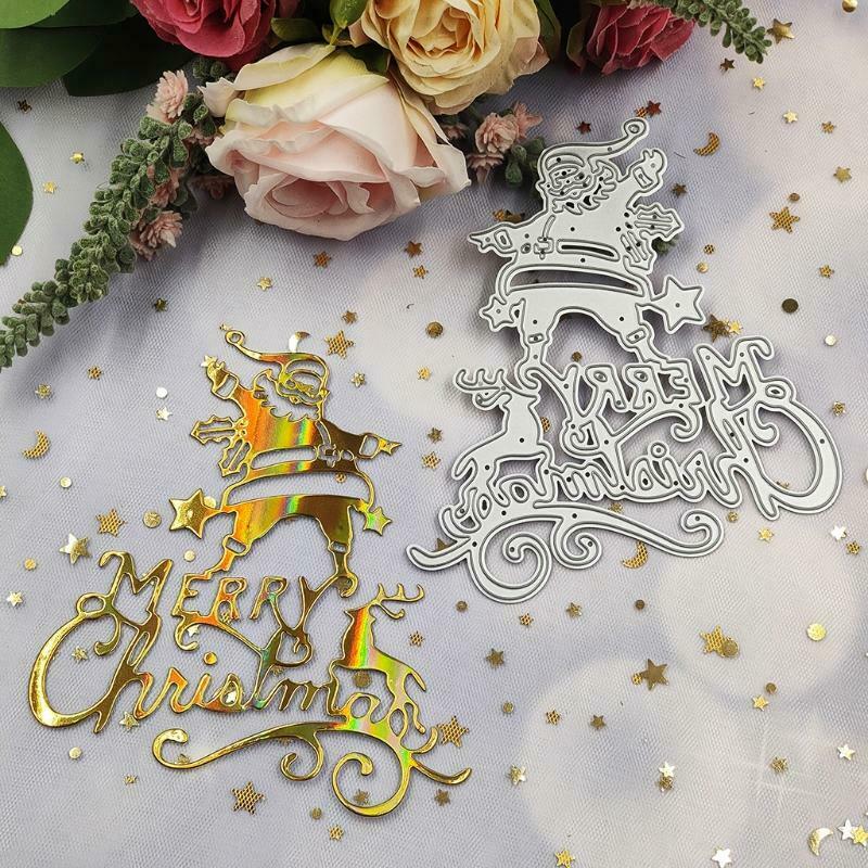 Merry Christmas Santa Metal Cutting Dies Stencil DIY Scrapbooking Album Paper