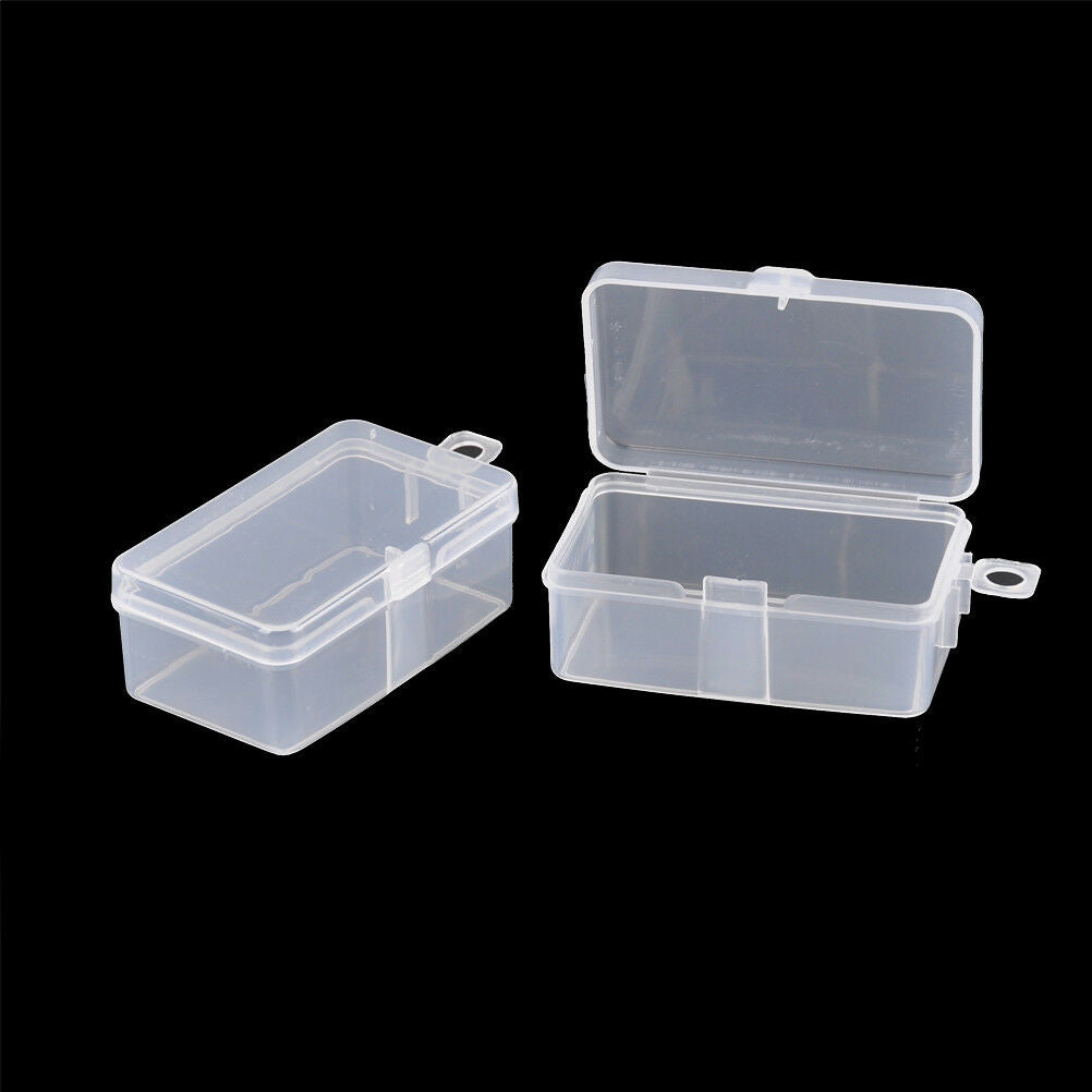 2pcs Rectangle Transparent Plastic Storage Box Small Parts Box.l8