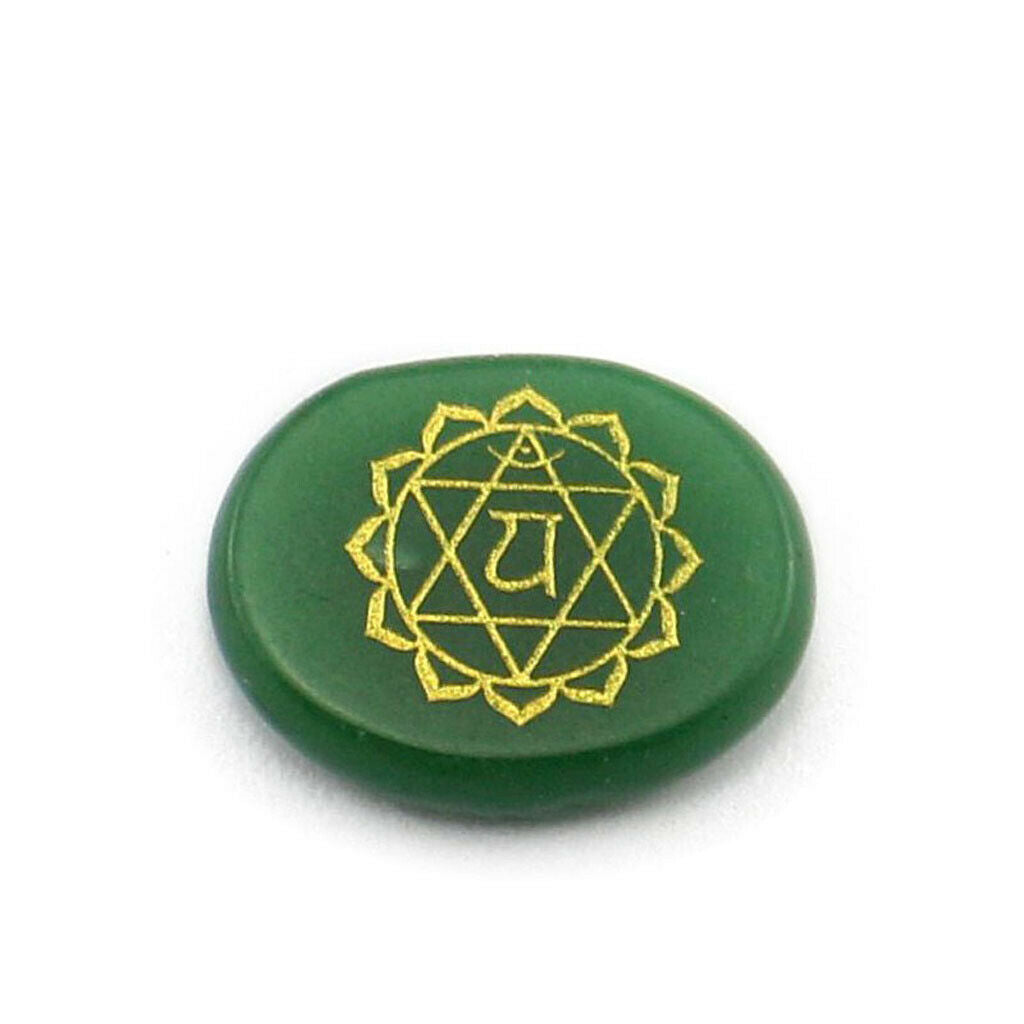 7pcs Engraved Reiki Energy Loaded Crystal Palm Stones Gift