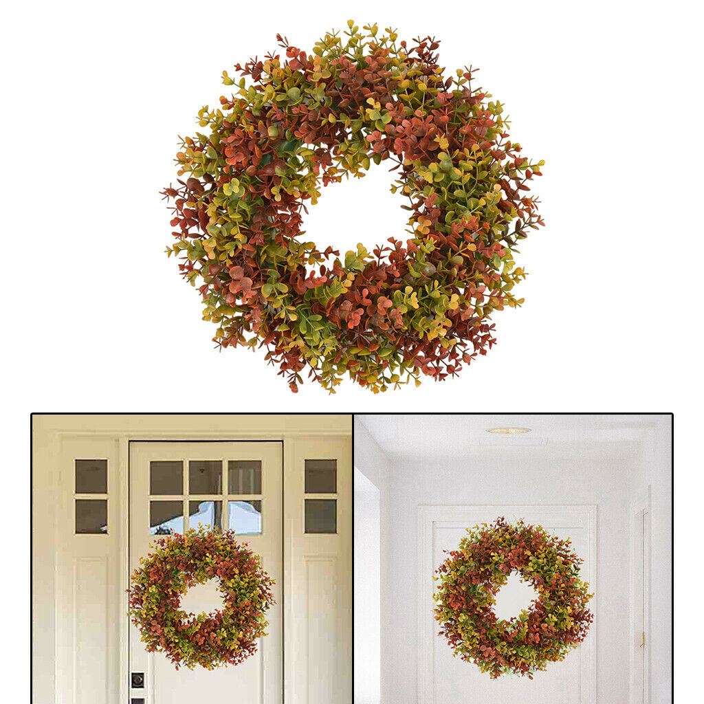 Artificial Eucalyptus Wreath Greenery Leaf Outdoor Wall Window Home Decor