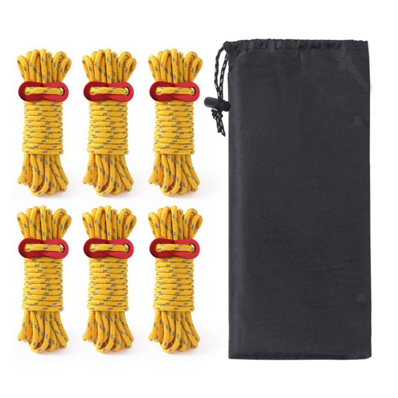 Reflective Guylines Tent Cords 13ft Lightweight for Camping Hiking Yellow