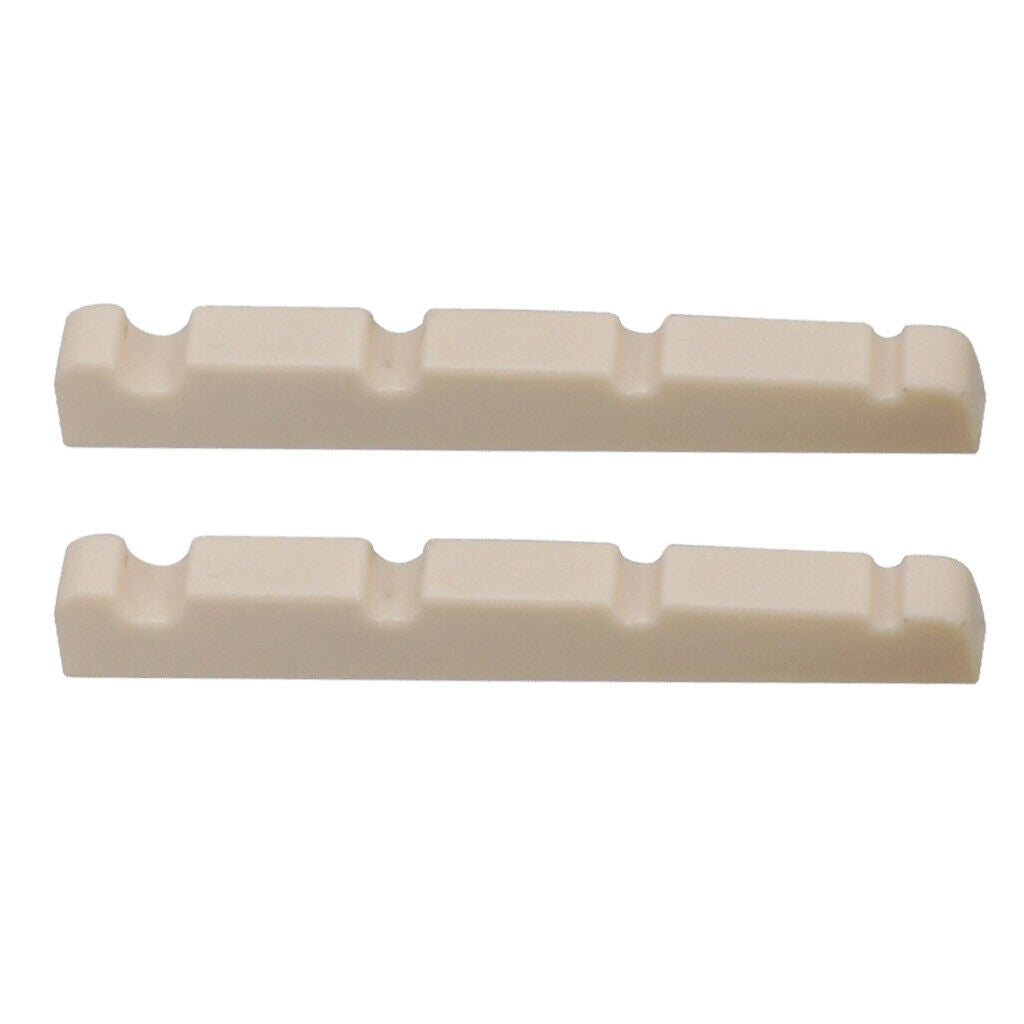 2X 2 Pieces Slotted Nut for 4 String Electric Bass Replacements Beige Color