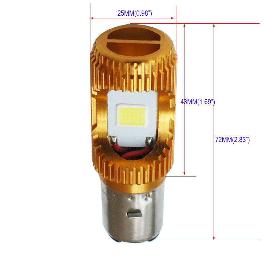1* H6 BA20D DC12V 24V 36V LED Motor Moped/Scooter/ATV Headlight Bulb Light H/L
